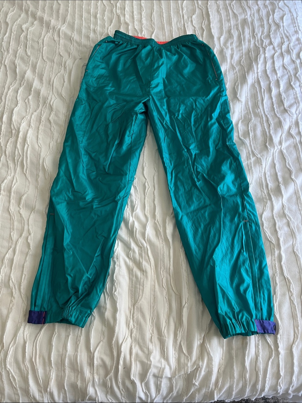 Columbia Teal and Coral Lightweight Nylon Pants